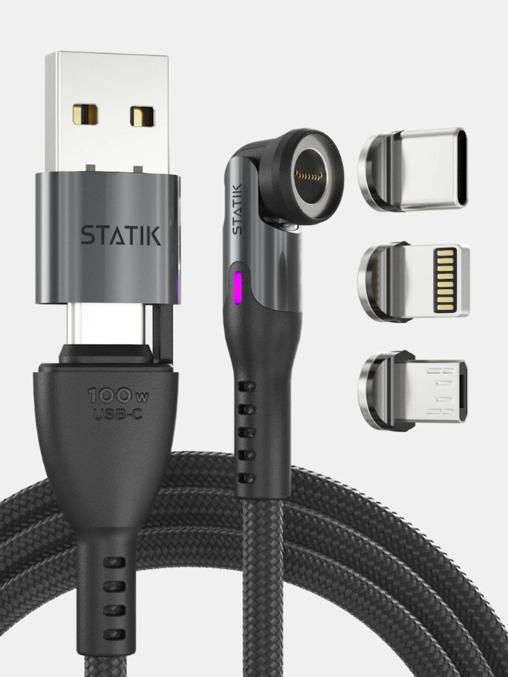 ⚡ Statik 360 Pro Magnetic Charging Cable 2x Bundle + Tips & Accessories 🔌✨